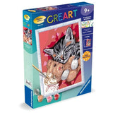 CreArt Kids 18x24cm Chaton et son nounours, Kit de peinture par numéros Numéro d'Art, Des 9 ans, 25838, Ravensburger