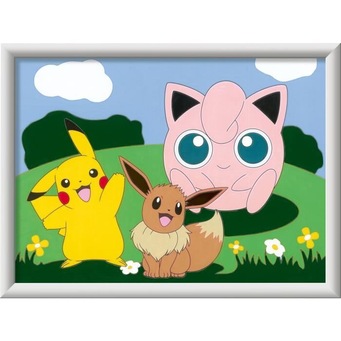 CreArt Kids 18x24cm Pokemon, Kit de peinture par numéros Numéro d'Art, Des 7 ans, 25839, Ravensburger