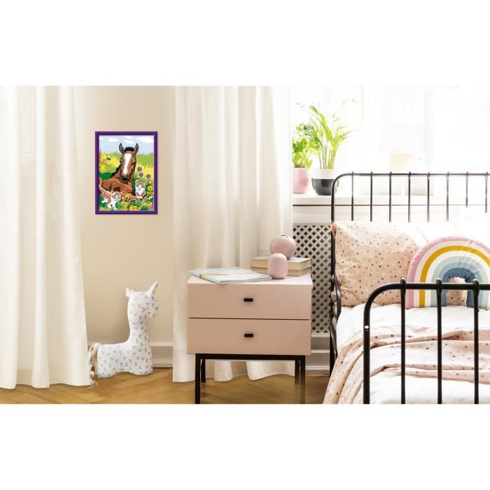 CreArt Kids 18x24cm Cheval et chatons, Kit de peinture par numéros Numéro d'Art, Des 7 ans, 25840, Ravensburger