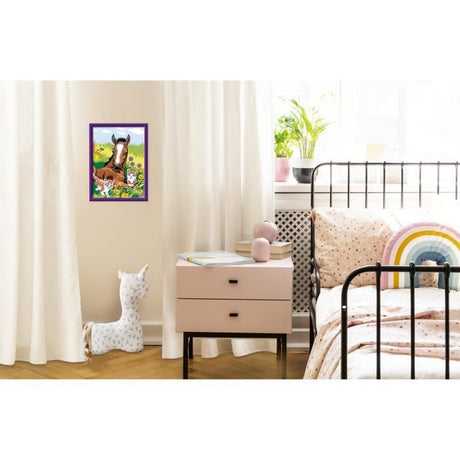 CreArt Kids 18x24cm Cheval et chatons, Kit de peinture par numéros Numéro d'Art, Des 7 ans, 25840, Ravensburger