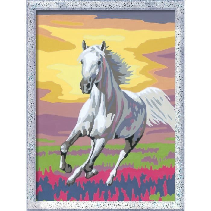 CreArt Kids 18x24cm Cheval dans le pré, Kit de peinture par numéros Numéro d'Art, Des 7 ans, 25845, Ravensburger