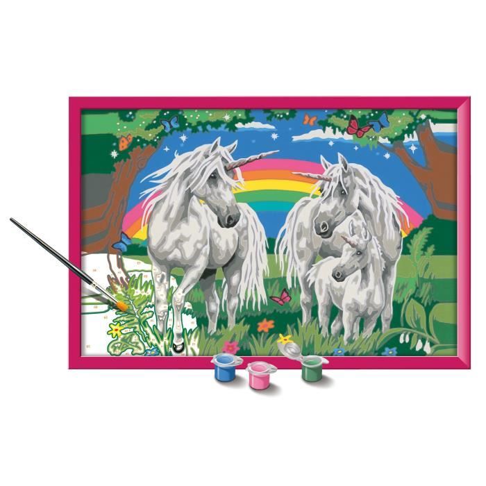 CreArt Kids 31x21cm Au pays des licornes, Kit de peinture par numéros Numéro d'Art, Des 9 ans, 25849, Ravensburger