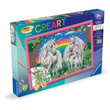 CreArt Kids 31x21cm Au pays des licornes, Kit de peinture par numéros Numéro d'Art, Des 9 ans, 25849, Ravensburger