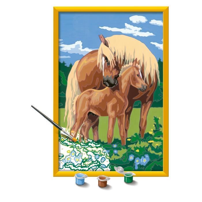 CreArt Kids 31x21cm Fiers chevaux, Kit de peinture par numéros Numéro d'Art, Des 7 ans, 25850, Ravensburger