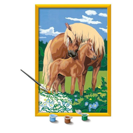 CreArt Kids 31x21cm Fiers chevaux, Kit de peinture par numéros Numéro d'Art, Des 7 ans, 25850, Ravensburger