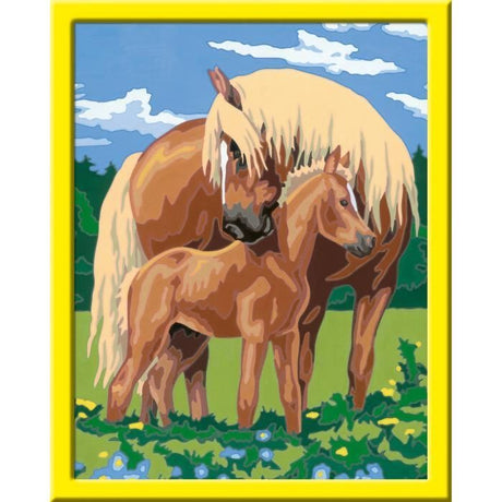 CreArt Kids 31x21cm Fiers chevaux, Kit de peinture par numéros Numéro d'Art, Des 7 ans, 25850, Ravensburger