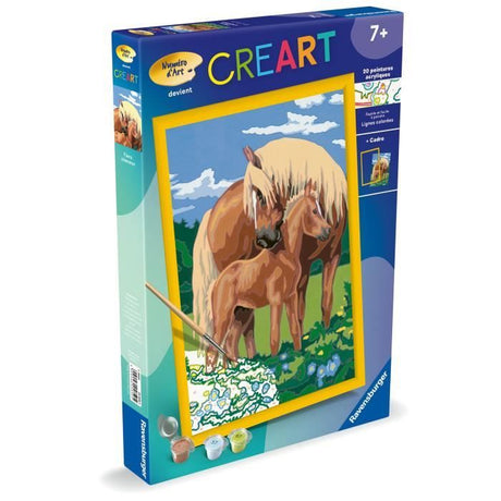CreArt Kids 31x21cm Fiers chevaux, Kit de peinture par numéros Numéro d'Art, Des 7 ans, 25850, Ravensburger