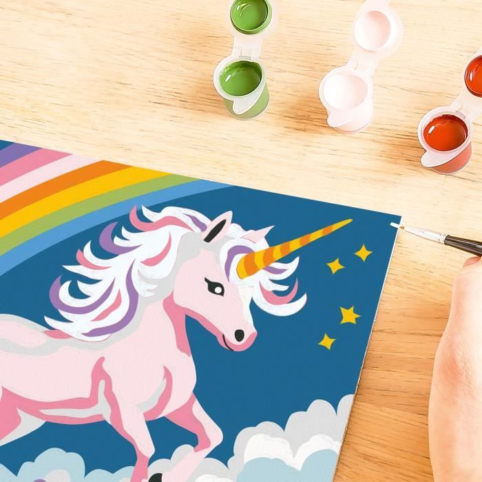 CreArt Kids 18x24cm Licorne Néon, Kit de peinture par numéros Numéro d'Art, Des 7 ans, 25904, Ravensburger