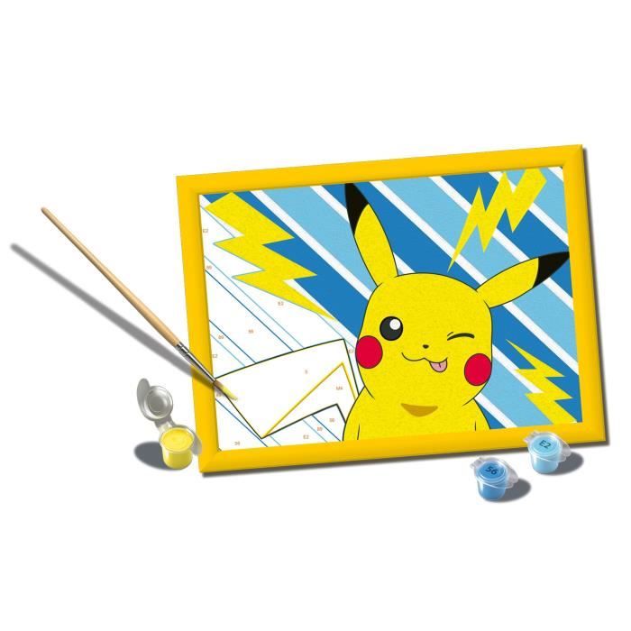 CreArt Kids 18x24cm Pikachu Éclair, Kit de peinture par numéros Numéro d'Art, Des 7 ans, 25905, Ravensburger