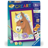 CreArt Kids 18x24cm Cheval fleuri, Kit de peinture par numéros Numéro d'Art, Des 7 ans, 25906, Ravensburger