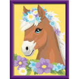 CreArt Kids 18x24cm Cheval fleuri, Kit de peinture par numéros Numéro d'Art, Des 7 ans, 25906, Ravensburger