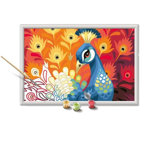 CreArt Kids 31x21cm Paon, Kit de peinture par numéros Numéro d'Art, Des 9 ans, 25907, Ravensburger