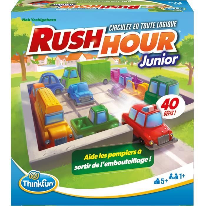 ThinkFun-Rush Hour Junior-Jeu de logique-Casse-tete-Embouteillage-40 défis 4 niveaux-1 Joueur ou plus des 5 ans-Ravensburger-76604