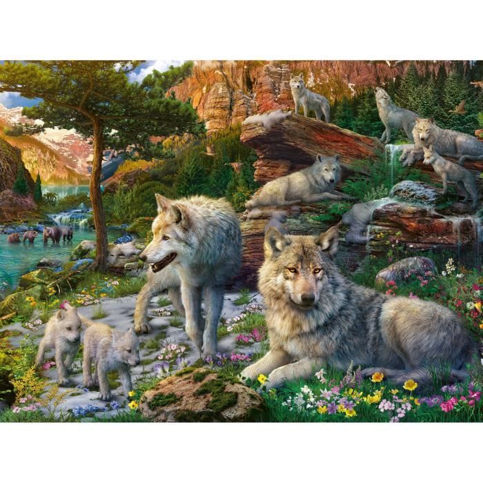 Puzzle 1500 pieces Loups au printemps, Adultes & enfants des 14 ans, Puzzle de qualité supérieure 80x60cm, 12000719, Ravensburger