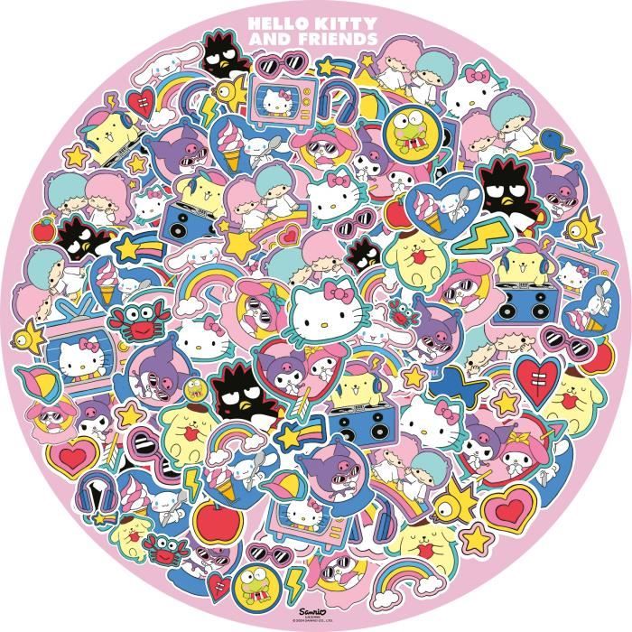 Puzzle rond 500 p  Un tourbillon de douceur / Hello Kitty