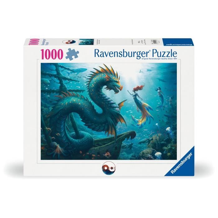 Puzzle 1000 pieces Dragon, sirene et tortues des profondeurs, des 14 ans, Monstre, 12001434, Ravensburger