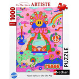 Puzzle 1000 pieces Hippie style / Cha cha Pop, des 14 ans, Puzzle de qualité supérieure, Collection Artiste, 12001443, Nathan