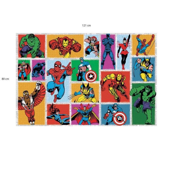 Puzzle 3000 pieces Retro Marvel, Adultes et enfants des 14 ans, Puzzle de qualité supérieure, Collection Mes Héros, 12001549, Nathan