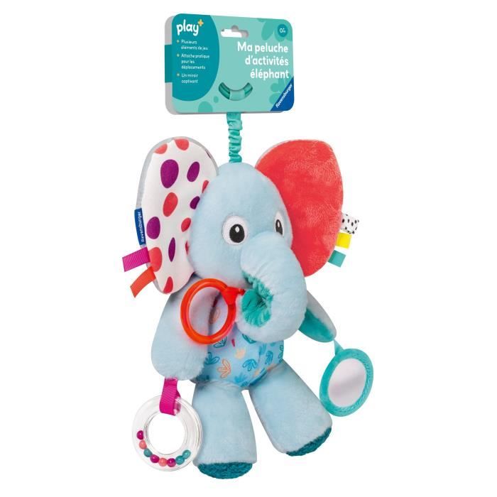 Ravensburger play+, Ma peluche d'activitÈs - ElÈphant , 0-12 mois, Premier ‚ge, bÈbÈ