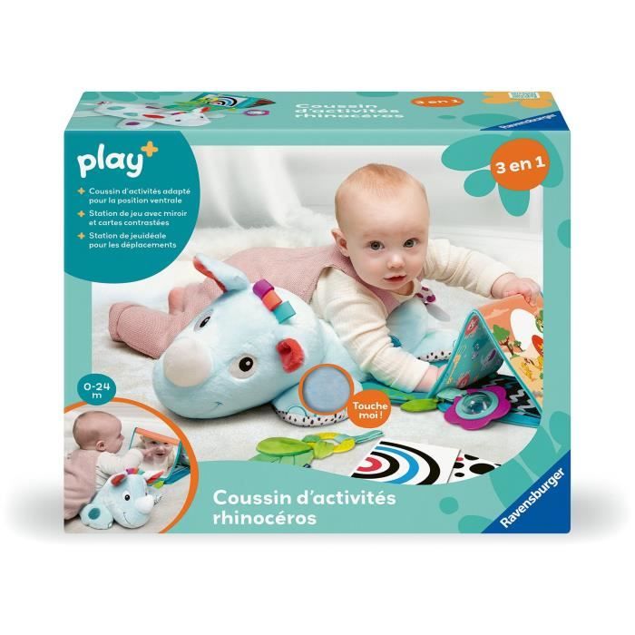 Ravensburger play+, Coussin d'activitÈs - RhinocÈros , 0-12 mois, Premier ‚ge, bÈbÈ