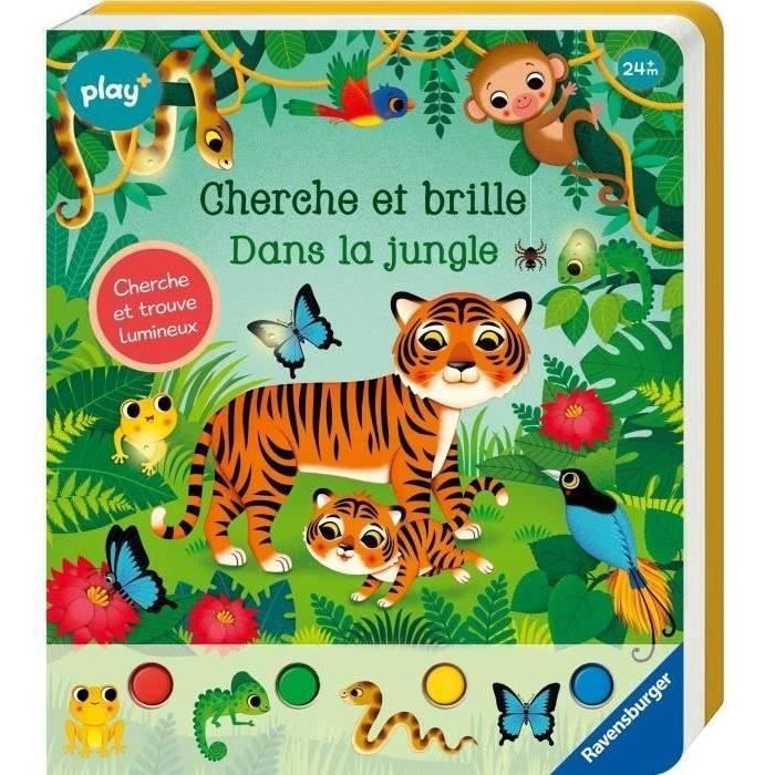 Ravensburger play+, Cherche et brille - Dans la jungle, Livre, Premier ‚ge, bÈbÈ