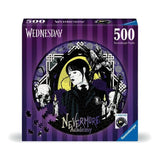 Puzzle rond 500 pieces Mercredi Adams, Dessins animés et BD, Des 10 ans, Ravensburger