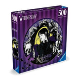 Puzzle rond 500 pieces Mercredi Adams, Dessins animés et BD, Des 10 ans, Ravensburger