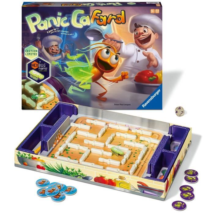 Panic Cafard Phosphorescente, Jeu de rapidité rigolo, Édition 10eme anniversaire, Enfants et Parents, Des 5 ans, 20973, Ravensburger