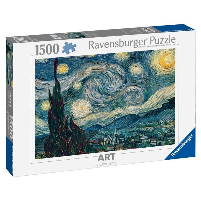 Puzzles - Puzzle 1500 pieces Ravensburger, Vincent Van Gogh: La Nuit Étoilée (80x60cm)
