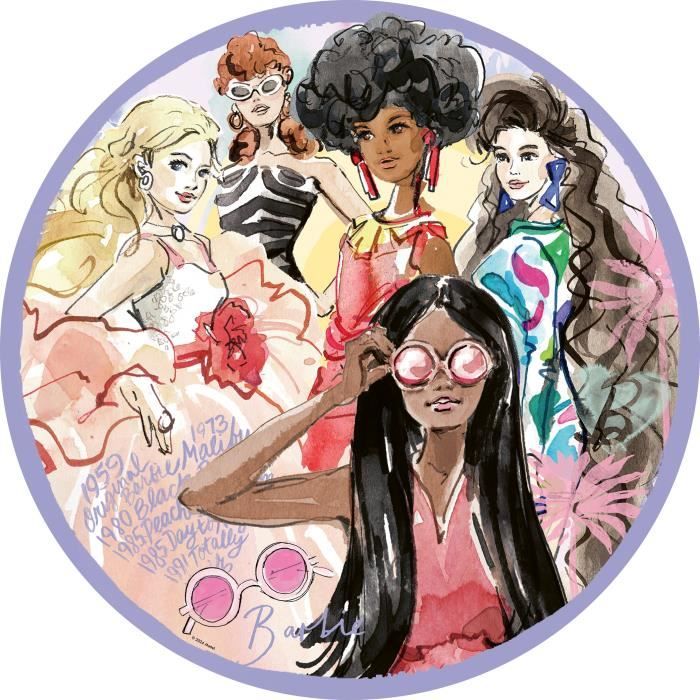 Puzzle rond 500 pieces : Barbie - L'icône du style depuis 1959