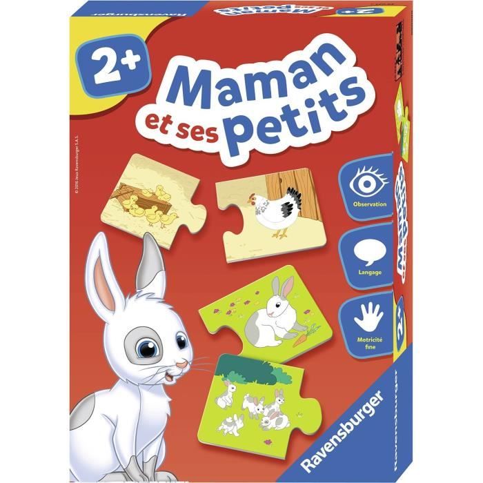 Jeu éducatif Maman et ses petits, Découverte des animaux, Des 2 ans, Ravensburger