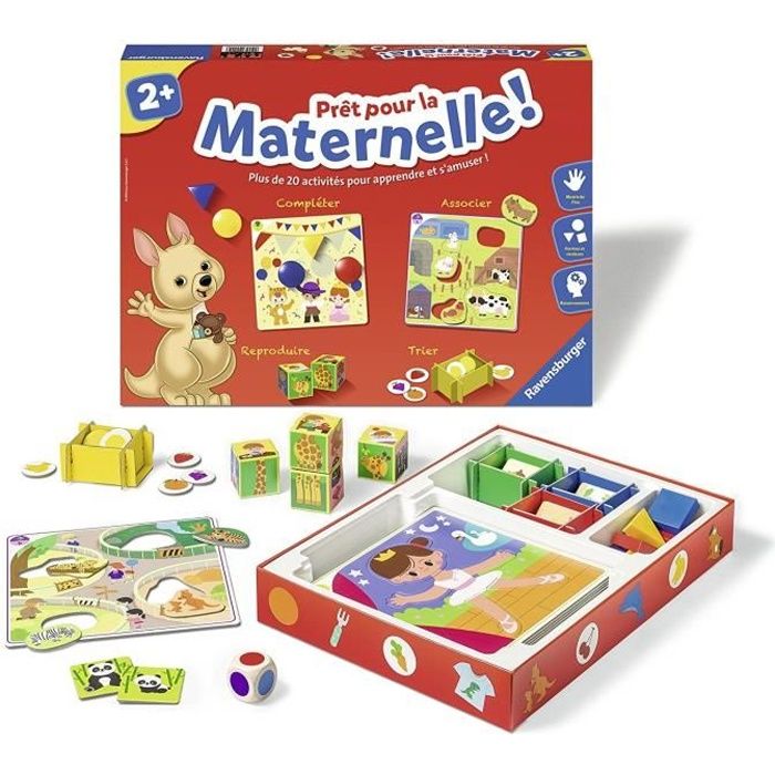 Pret pour la maternelle !  - Coffret complet éducatif - 20 activités - Préparation Programme Maternelle - Ravensburger - Des 2 ans