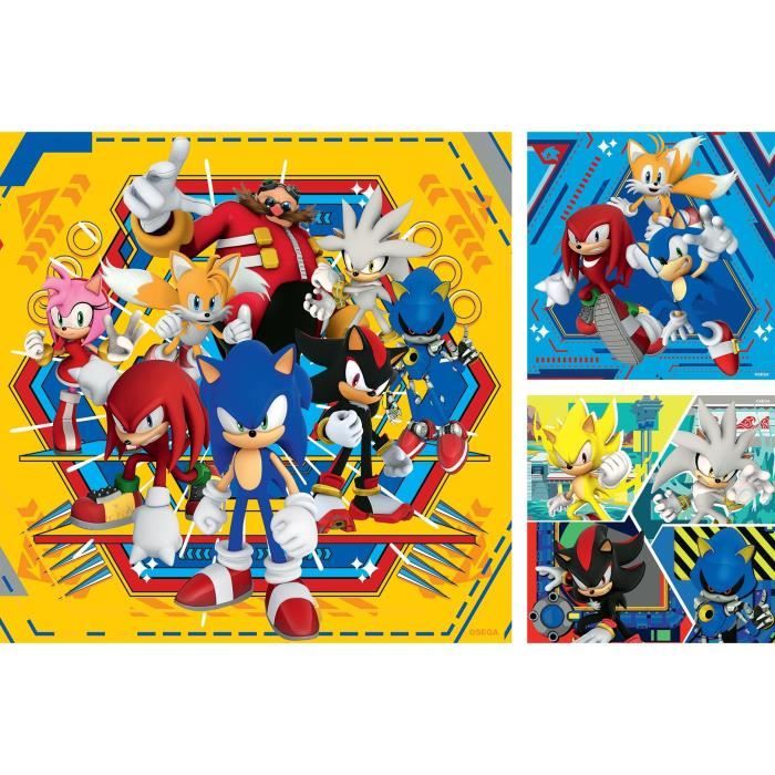Puzzles 3x49 pieces Les aventures de Sonic, A partir de 5 ans, 12001133, Ravensburger