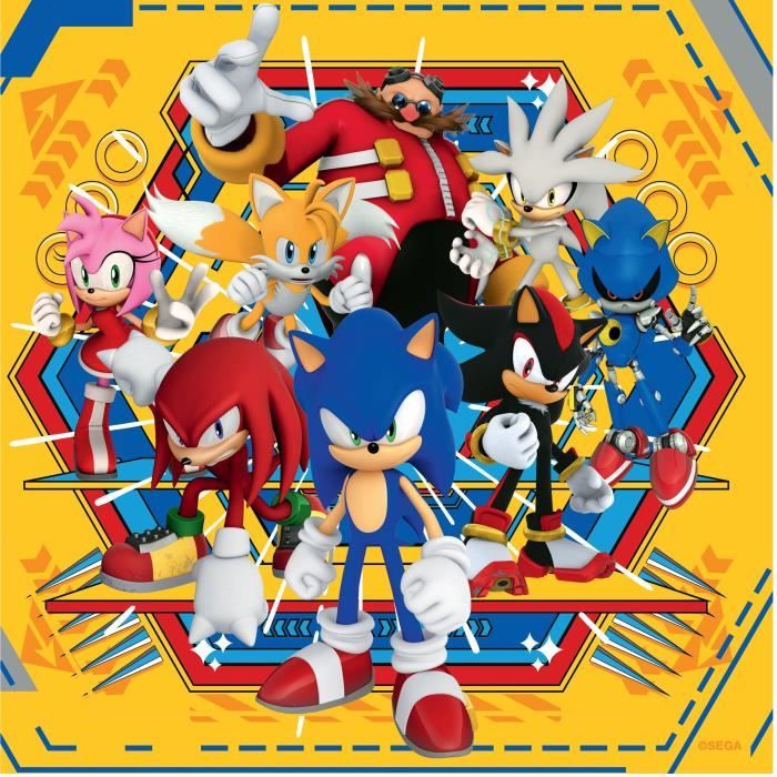 Puzzles 3x49 pieces Les aventures de Sonic, A partir de 5 ans, 12001133, Ravensburger