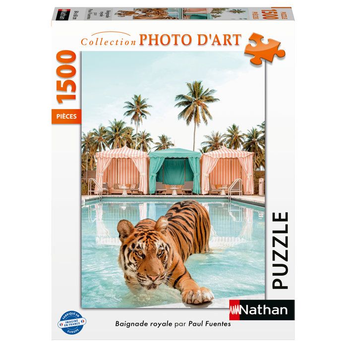 Nathan - Puzzle 1500 pieces-Baignade royale / Paul Fuentes Design-des 14 ans-Encastrement parfait-Collection Photo d'art-12001862