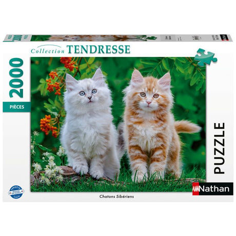 Nathan - Puzzle 2000 pieces - Chatons Sibériens -des 14 ans - Puzzle de qualité supérieure - Collection Tendresse - 12001868