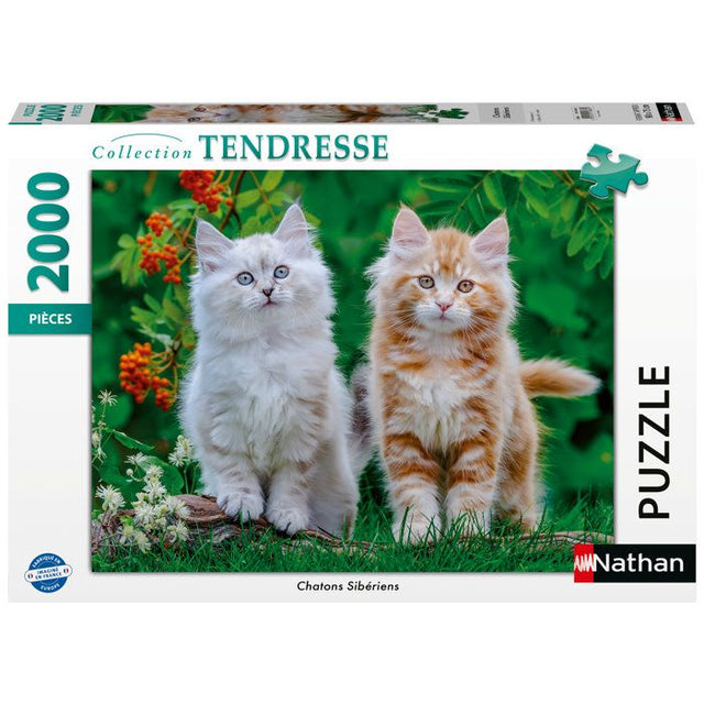 Nathan - Puzzle 2000 pieces - Chatons Sibériens -des 14 ans - Puzzle de qualité supérieure - Collection Tendresse - 12001868
