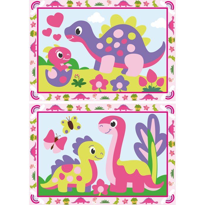 Ravensburger – CreArt Junior – Numéro d'Art – Dinosaures colorés – Kit de peinture par numéros – Des 5 ans – 12023213