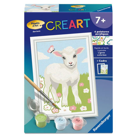 Ravensburger – CreArt Kids 8x12cm – Numéro d'Art – Mouton – Kit de peinture par numéros – Des 7 ans – 12023215
