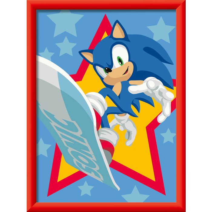 Ravensburger – CreArt Kids 18x24cm – Numéro d'Art – Sonic – Kit de peinture par numéros – Des 7 ans – 12023230