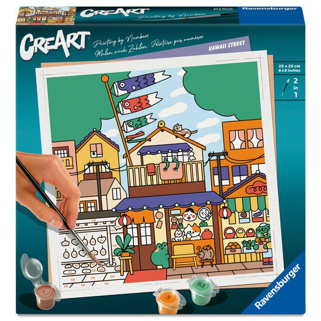 Ravensburger – CreArt – Adulte – Peinture par numéros – Kawaii Street / Niniwanted – Illustrateur – Loisir créatif – 12023273