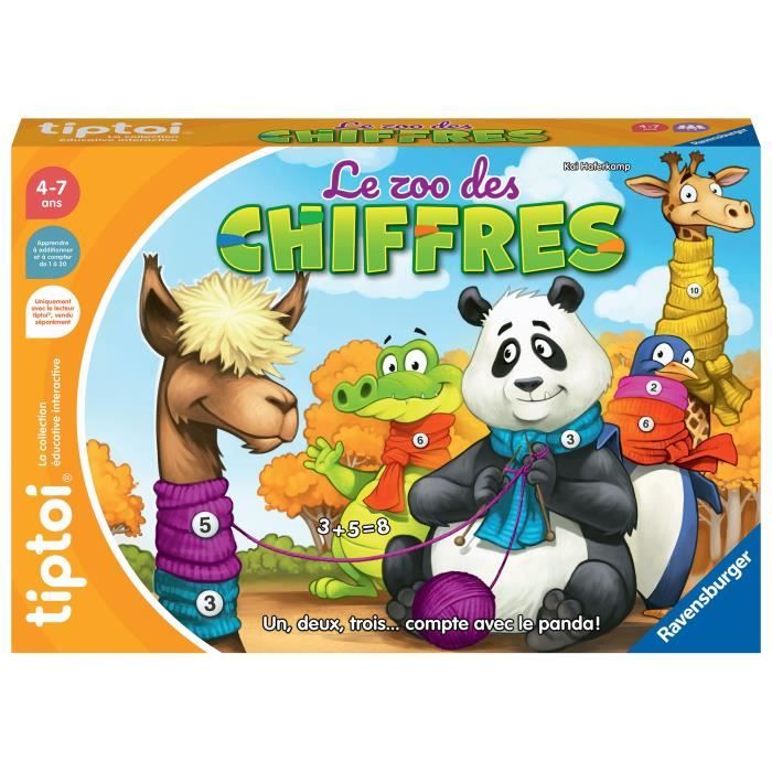 tiptoi Le Zoo des chiffres, Jeu éducatif électronique, sans écran, 00189, A partir de 4 ans, Ravensburger