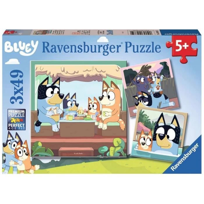 Puzzle 3x49 pieces Les aventures de Bluey - Ravensburger - LUDIQUE ET EDUCATIF - Des 5 ans