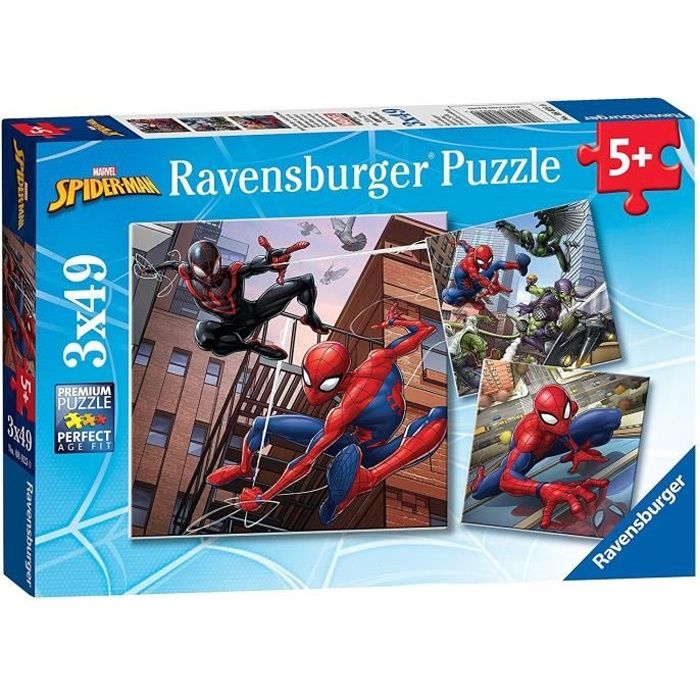 Puzzles Spider-Man 3x49 pieces - Ravensburger - Pour enfants des 5 ans