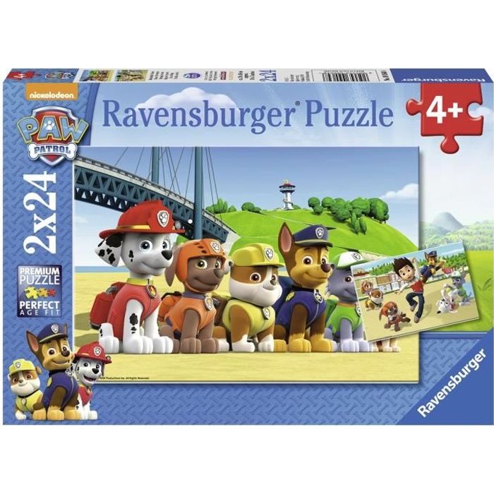 Puzzles Pat' Patrouille Chiens héroiques Ravensburger 2x24 pieces pour enfant des 4 ans