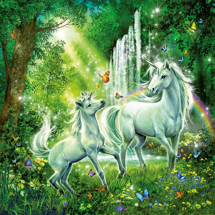 Puzzle 3 x 49 pieces : Les licornes
