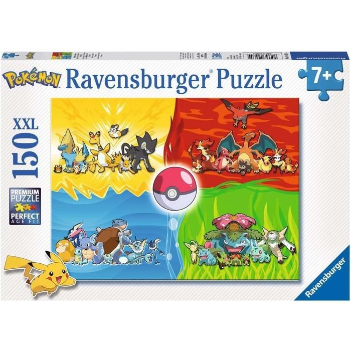 Puzzle PokÈmon 150 pieces XXL - DiffÈrents types de PokÈmon - Ravensburger