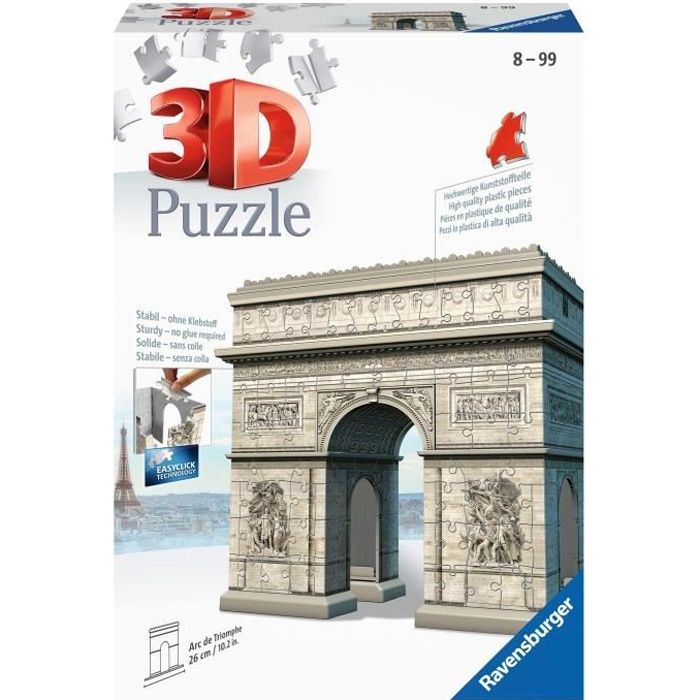 Puzzle 3D Arc de Triomphe - Ravensburger - 216 pieces - sans colle - Des 8 ans