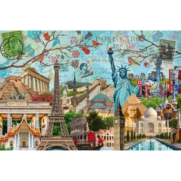 Puzzle 5000 pieces Carte Postale des Monuments, Adultes et enfants des 14 ans, Villes et monument, 17118, Ravensburger