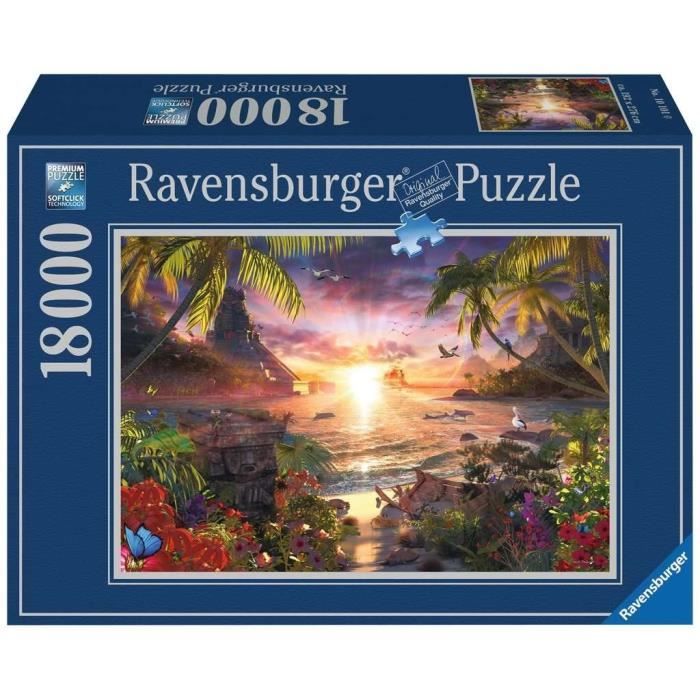 Puzzle 18000 pieces Paradis au soleil couchant, Ravensburger, Pour adulte